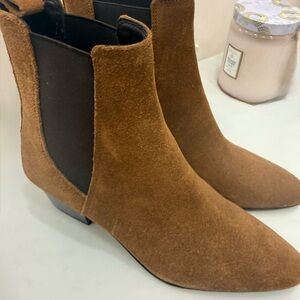 Brown Suede Chelsea Ankle Boots